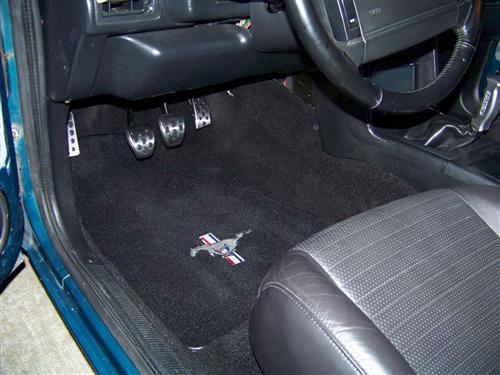 Mustang Black Floor Mats w/ Pony Logo (79-93)